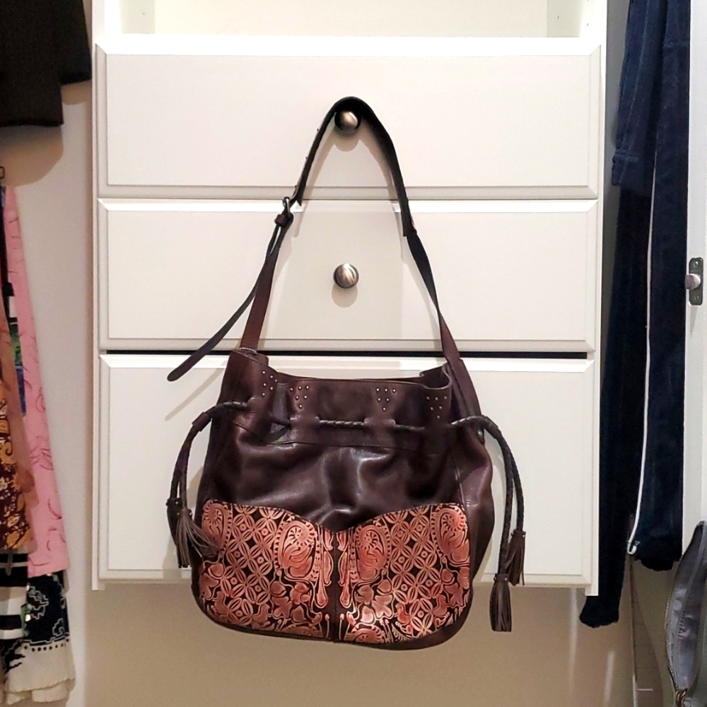 Lucky Brand Leather Purse with Tassels